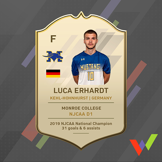 Luca Erhardt awards before NJCAA transfer to NCAA